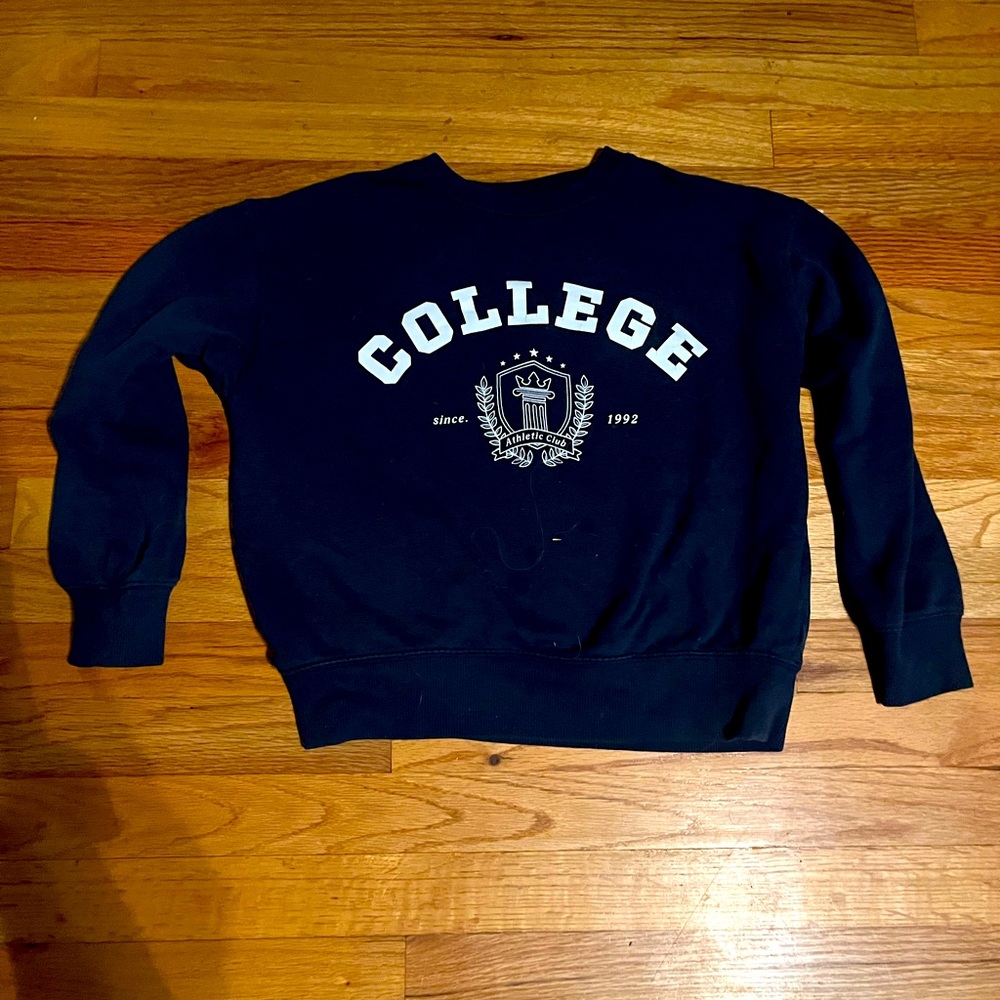 College sweatshirt